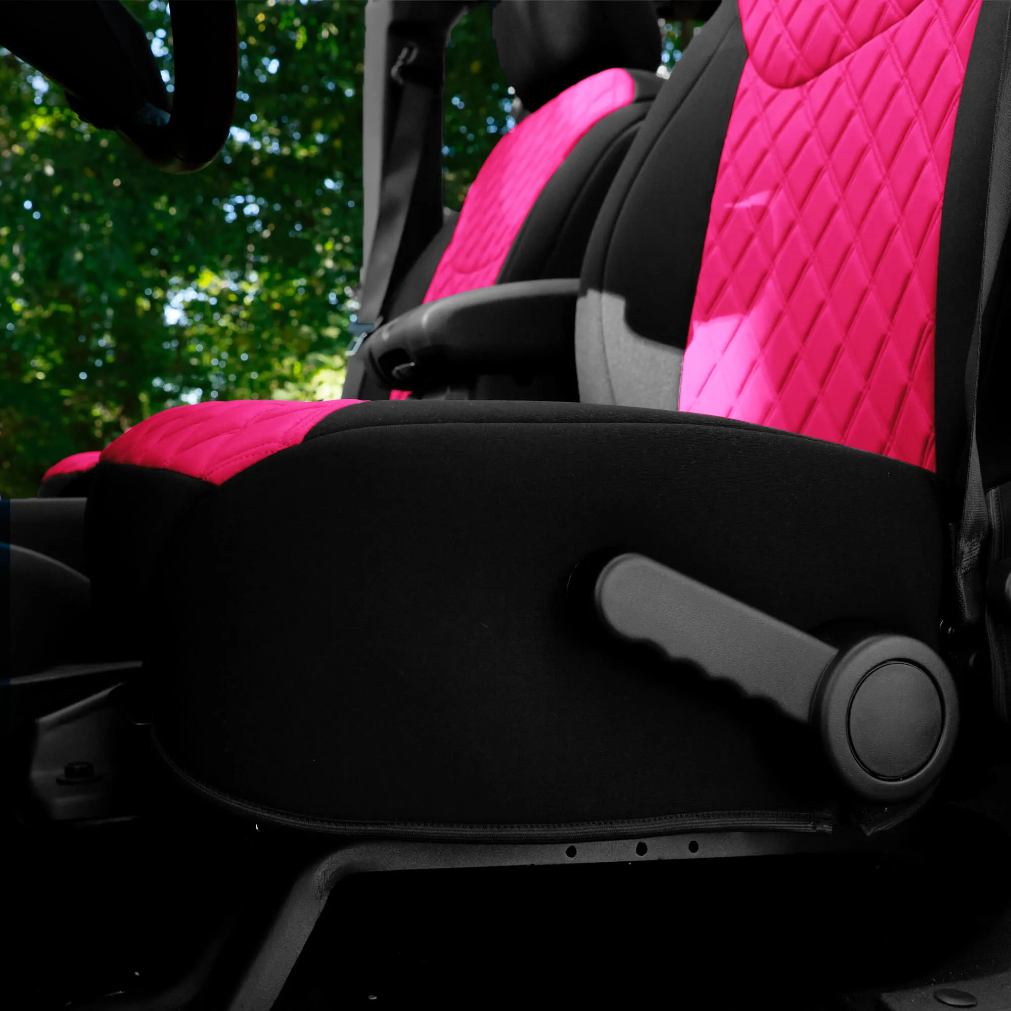 Jeep Wrangler JK 4-Door 2007-2017 -  Full Set Seat Covers - Pink Ultraflex Neoprene