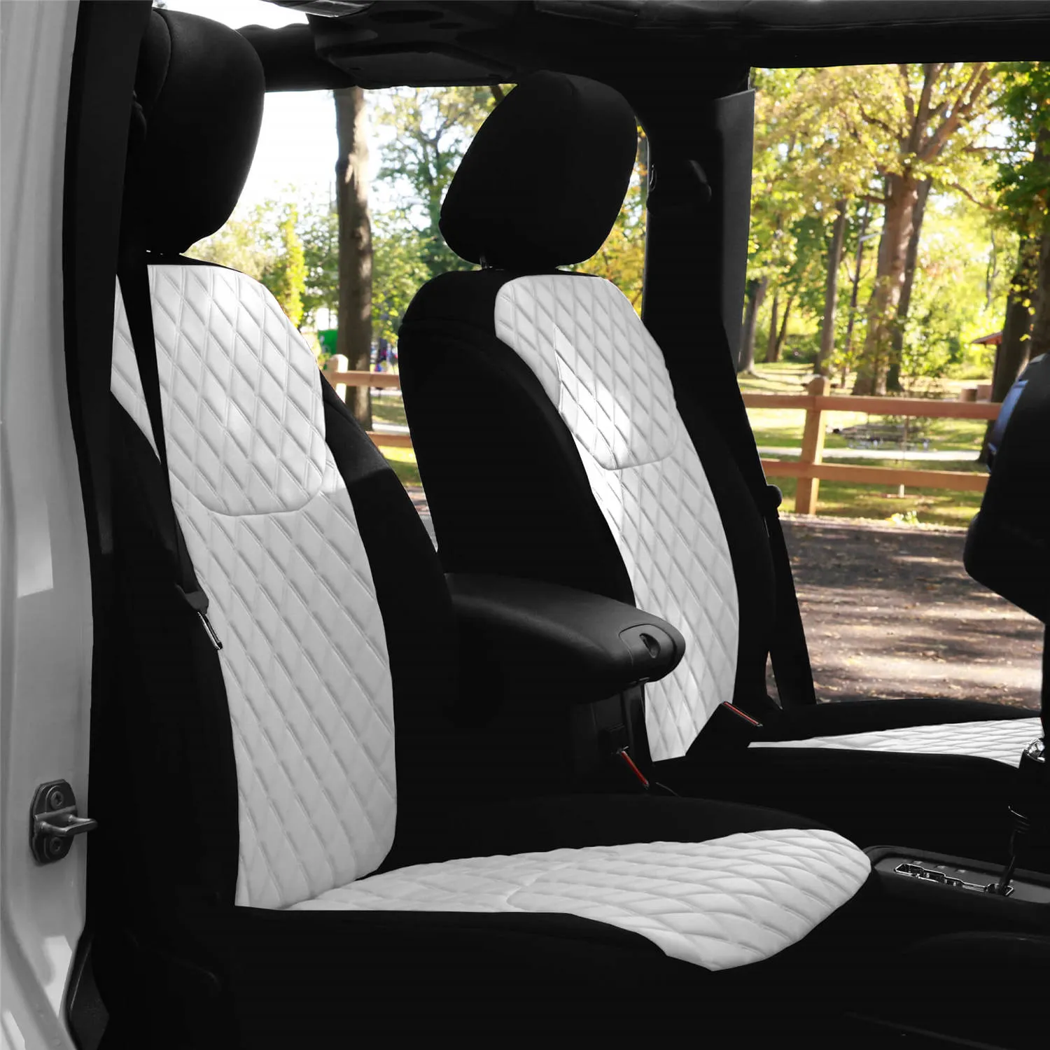 Jeep Wrangler JK 4-Door 2007-2017 -  Full Set Seat Covers - White Ultraflex Neoprene