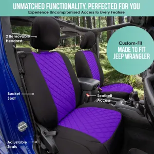 Jeep Wrangler JL 2-Door 2018-2023 -  Full Set Seat Covers - Purple Ultraflex Neoprene