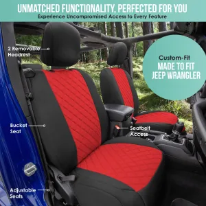 Jeep Wrangler JL 2-Door 2018-2024 -  Front Set Seat Covers - Red Ultraflex Neoprene