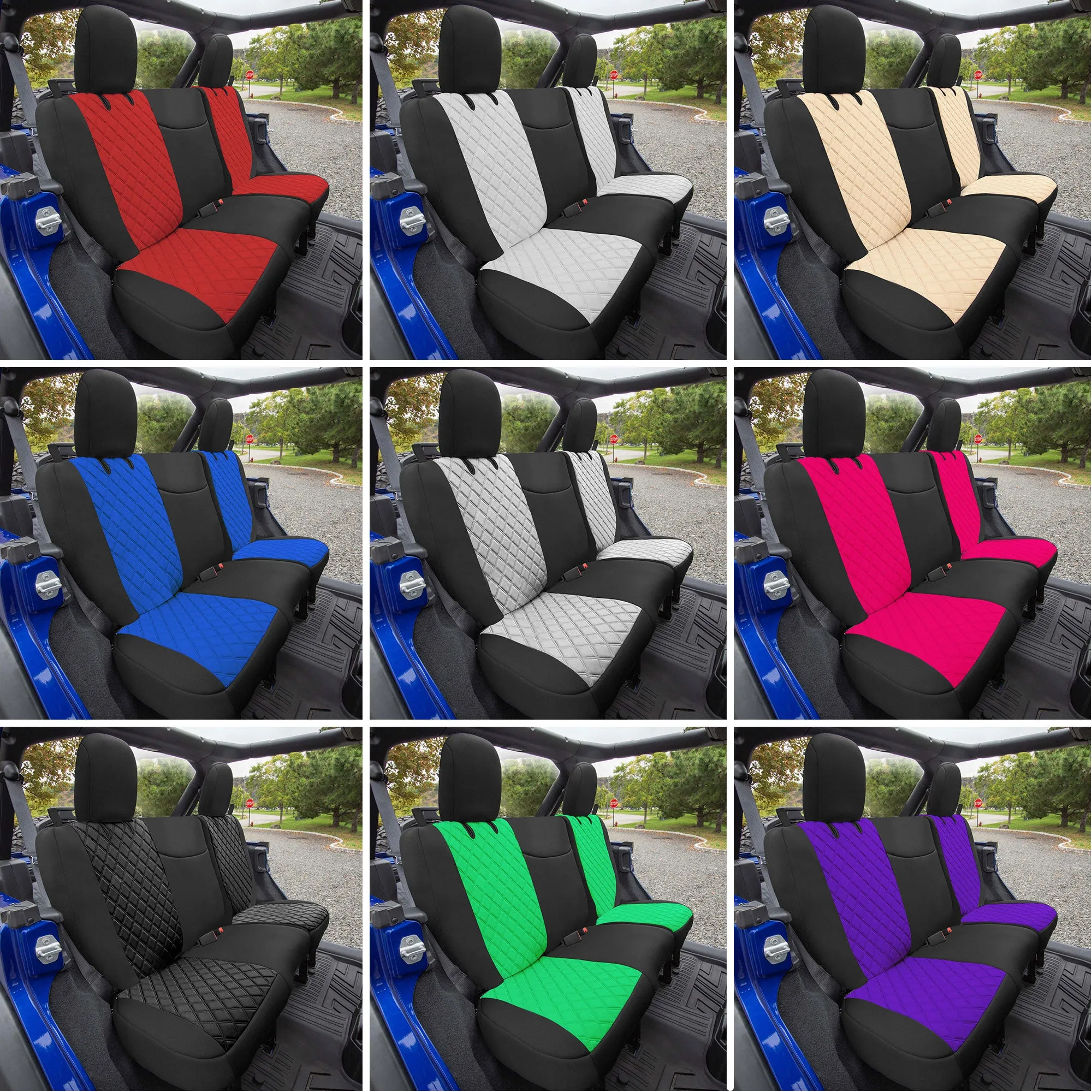Jeep Wrangler JL 2-Door 2018-2024 -  Front Set Seat Covers - Red Ultraflex Neoprene