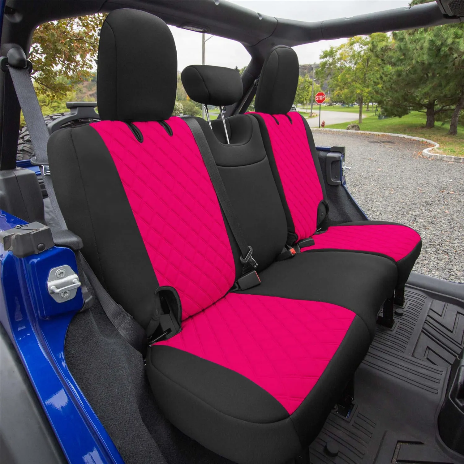Jeep Wrangler JL 4-Door 2018-2024 -  Full Set Seat Covers - Pink Ultraflex Neoprene