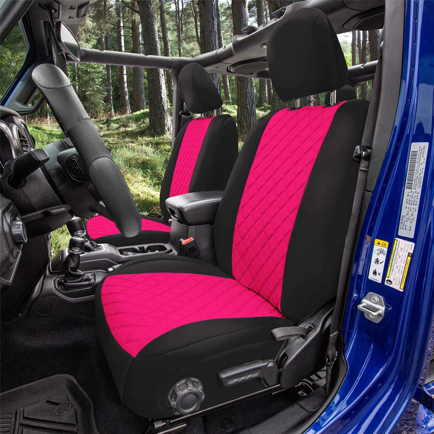 Jeep Wrangler JL 4-Door 2018-2024 -  Full Set Seat Covers - Pink Ultraflex Neoprene