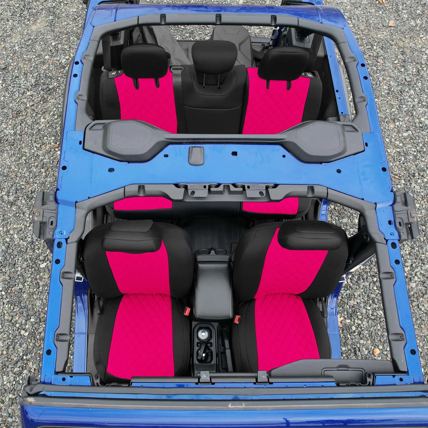 Jeep Wrangler JL 4-Door 2018-2024 -  Full Set Seat Covers - Pink Ultraflex Neoprene
