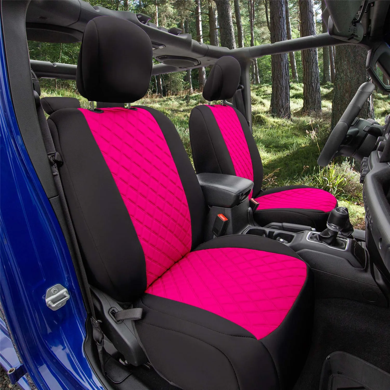 Jeep Wrangler JL 4-Door 2018-2024 -  Full Set Seat Covers - Pink Ultraflex Neoprene