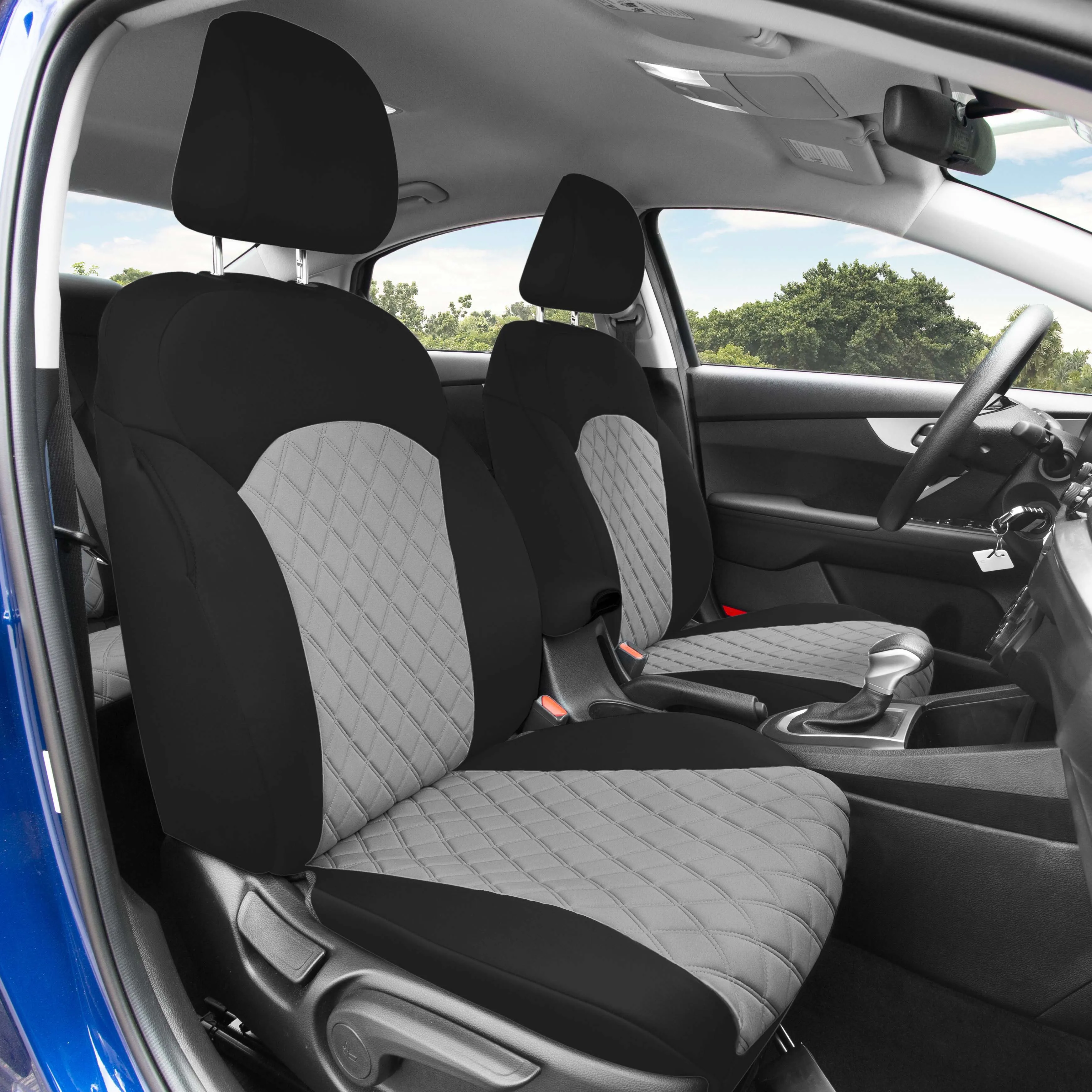 KIA Forte 2019-2024  - Front Set Seat Covers - Gray Ultraflex Neoprene