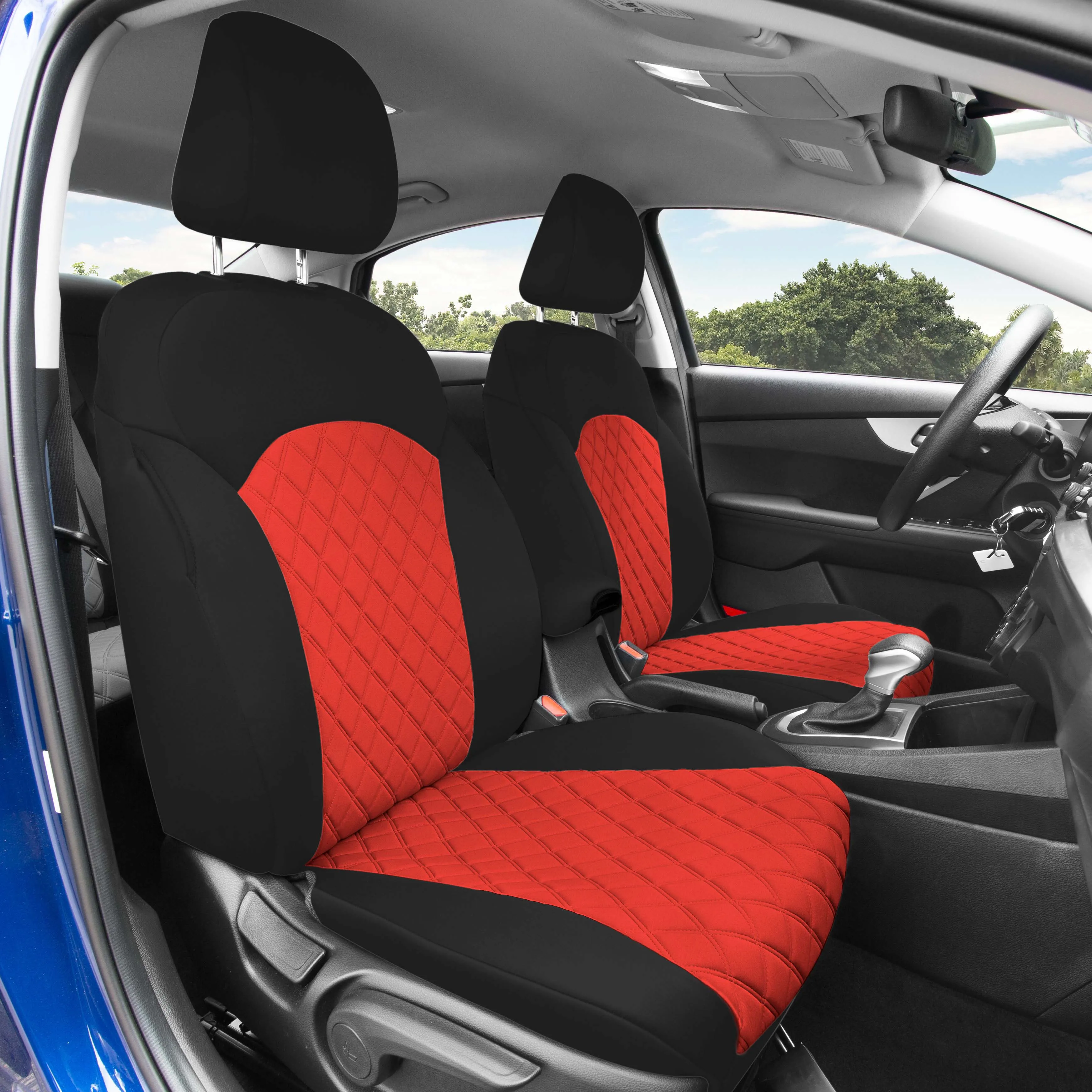 KIA Forte 2019-2024  - Front Set Seat Covers - Red Ultraflex Neoprene