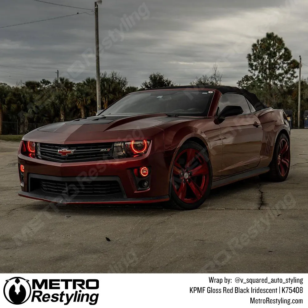 KPMF K75400 Gloss Red Black Iridescent Vinyl Wrap | K75408