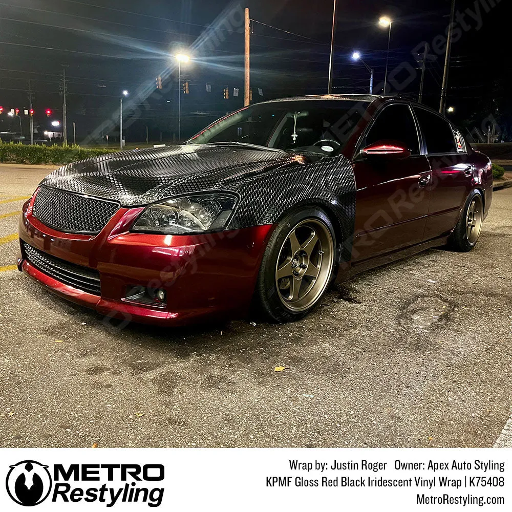 KPMF K75400 Gloss Red Black Iridescent Vinyl Wrap | K75408