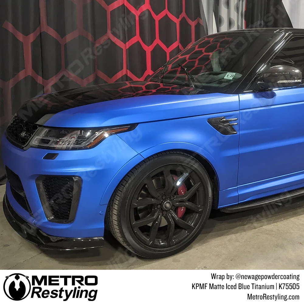 KPMF K75500 Matte Iced Blue Titanium Vinyl Wrap | K75505