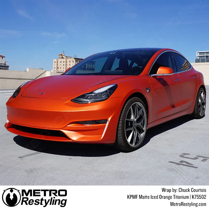 KPMF K75500 Matte Iced Orange Titanium Vinyl Wrap | K75502
