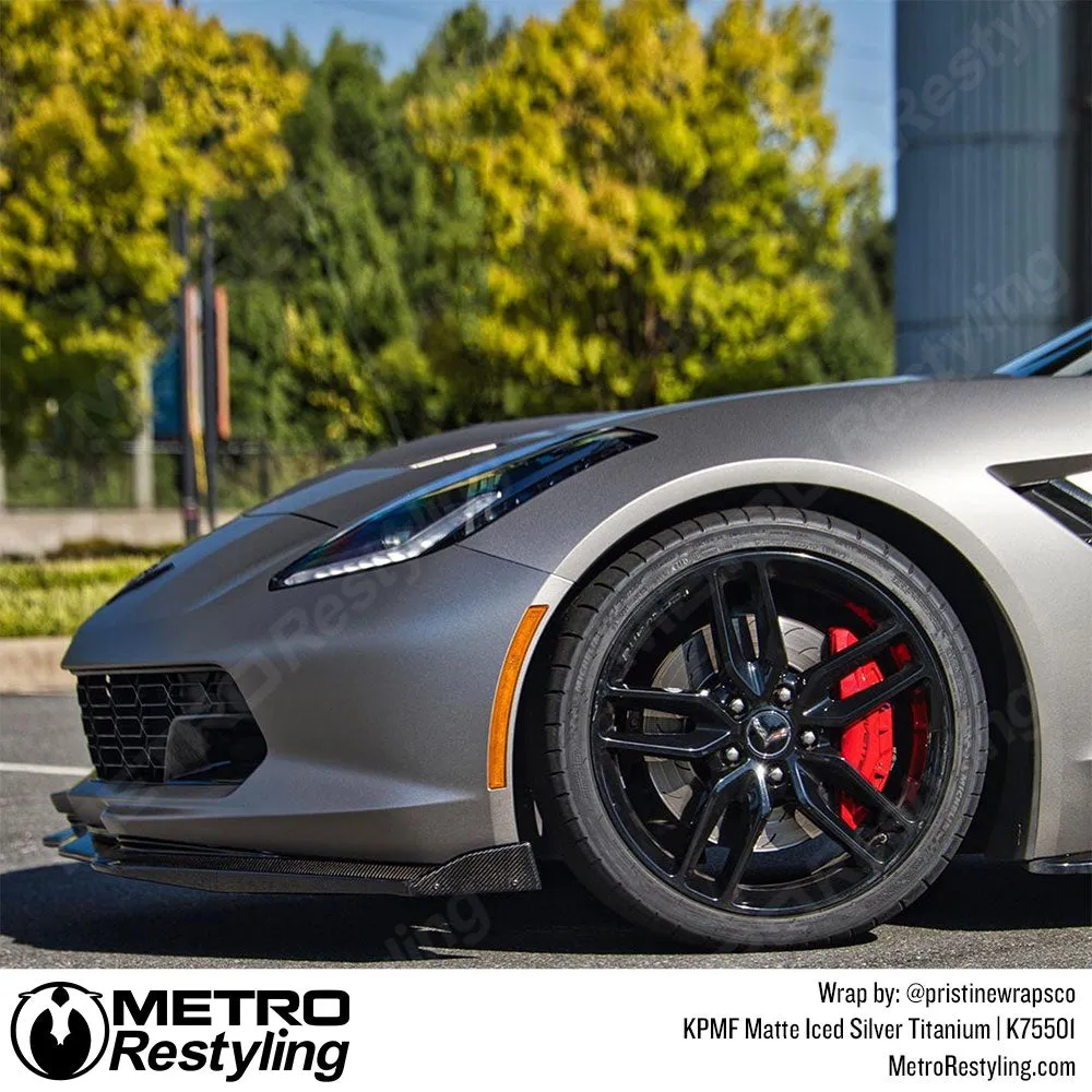 KPMF K75500 Matte Iced Silver Titanium Vinyl Wrap | K75501