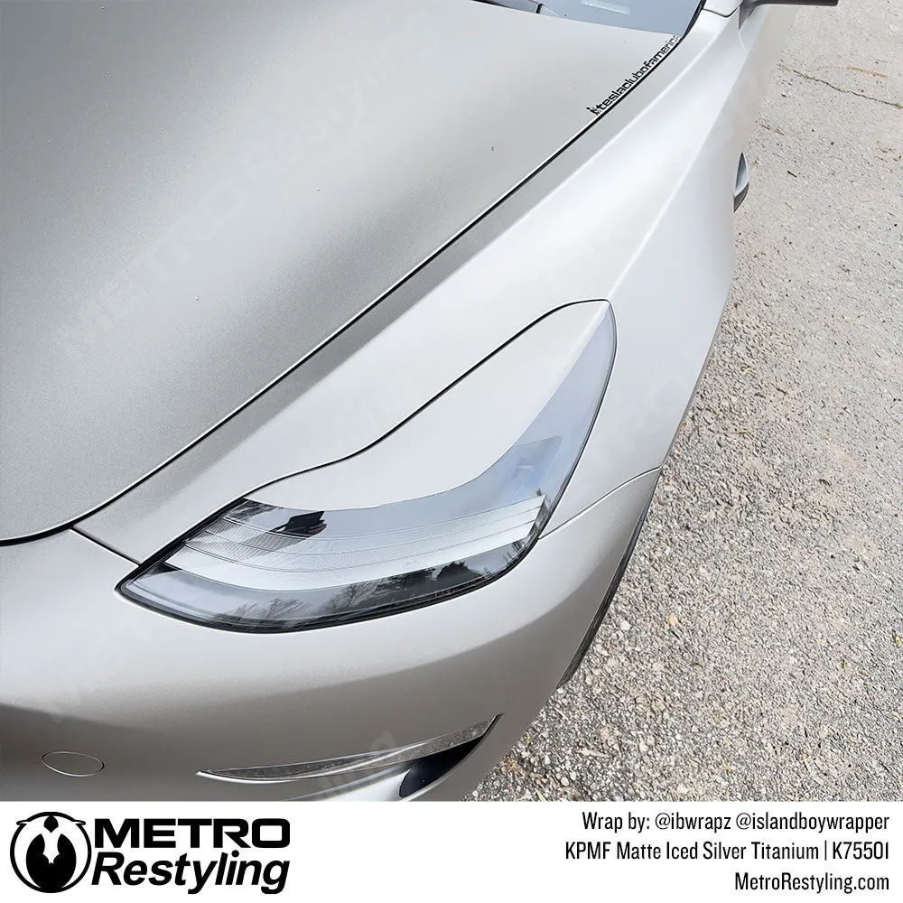 KPMF K75500 Matte Iced Silver Titanium Vinyl Wrap | K75501