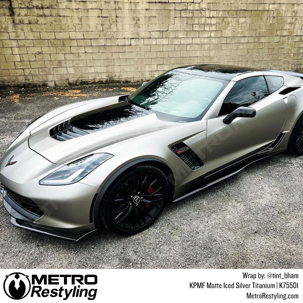 KPMF K75500 Matte Iced Silver Titanium Vinyl Wrap | K75501