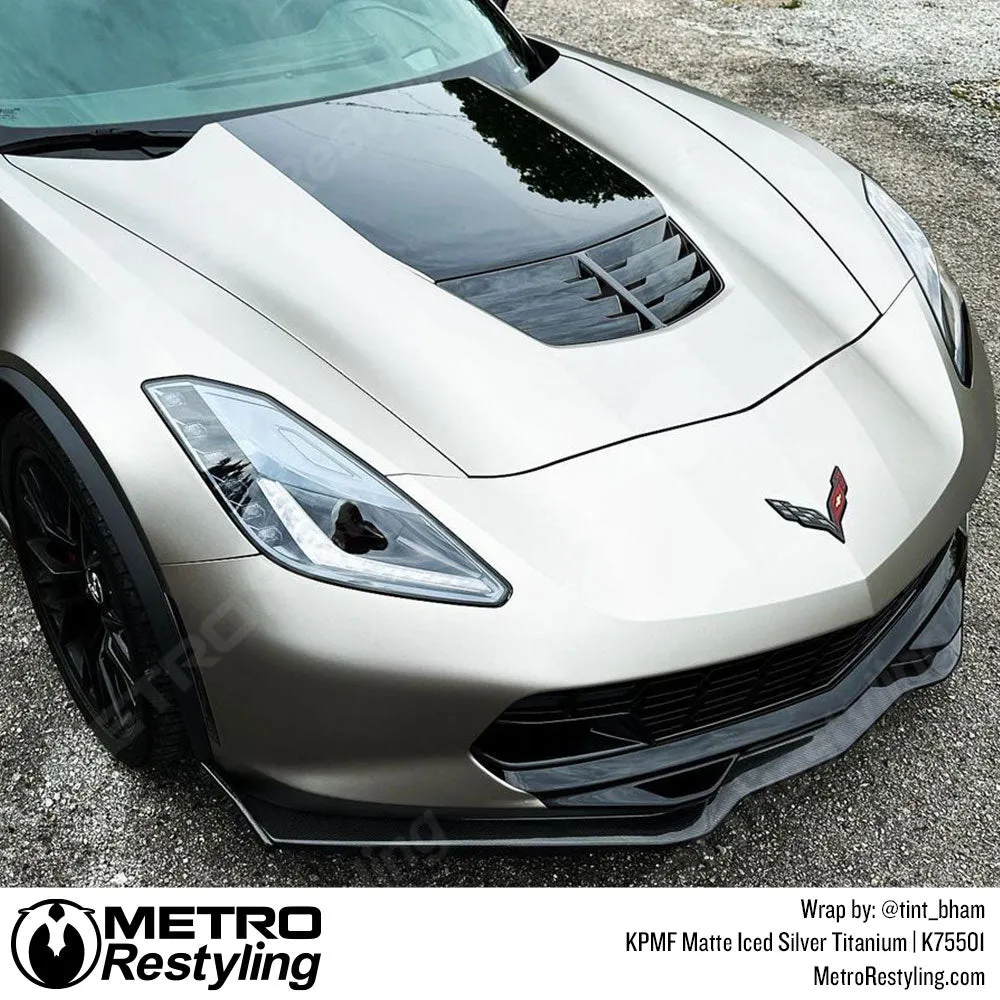KPMF K75500 Matte Iced Silver Titanium Vinyl Wrap | K75501