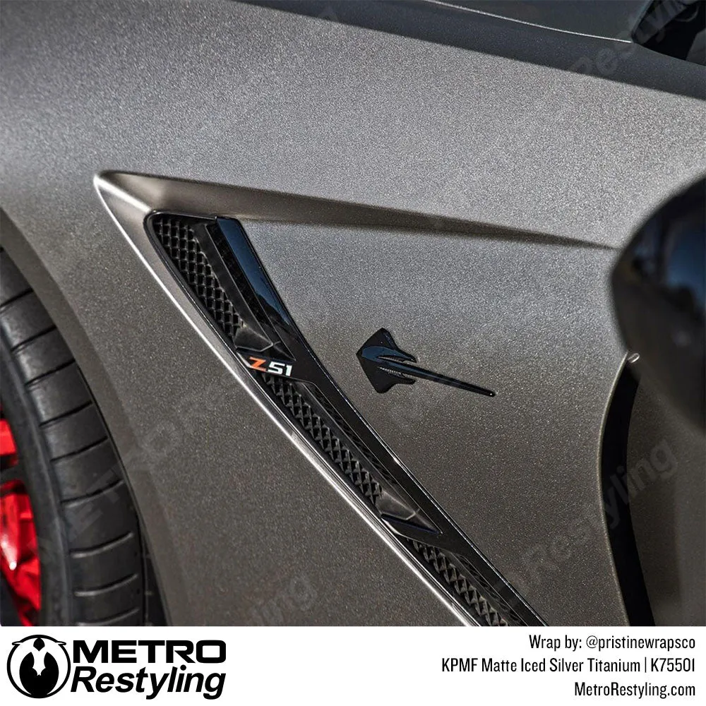 KPMF K75500 Matte Iced Silver Titanium Vinyl Wrap | K75501