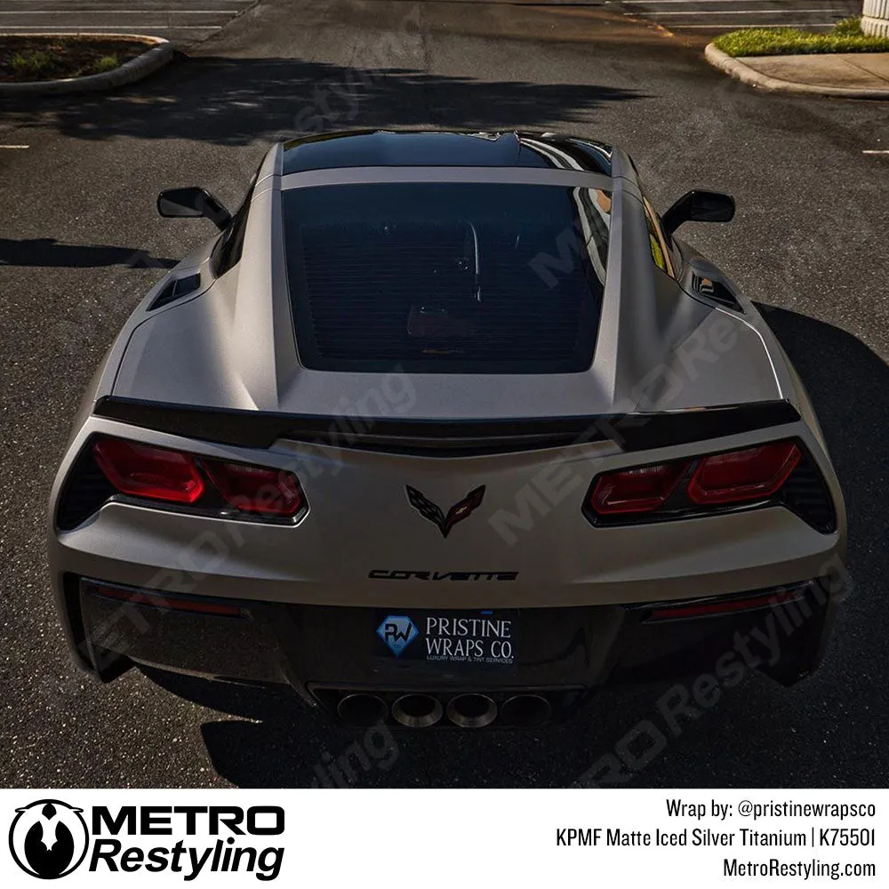 KPMF K75500 Matte Iced Silver Titanium Vinyl Wrap | K75501