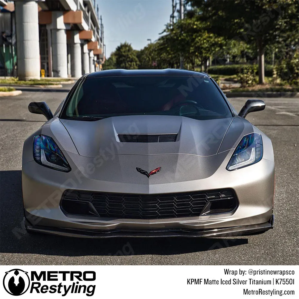 KPMF K75500 Matte Iced Silver Titanium Vinyl Wrap | K75501
