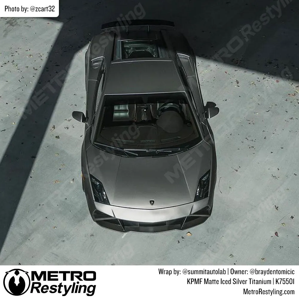 KPMF K75500 Matte Iced Silver Titanium Vinyl Wrap | K75501
