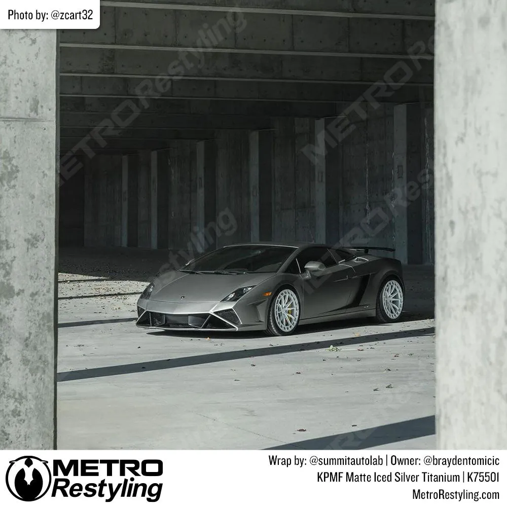 KPMF K75500 Matte Iced Silver Titanium Vinyl Wrap | K75501