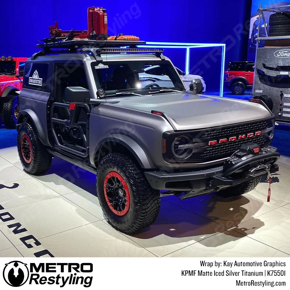 KPMF K75500 Matte Iced Silver Titanium Vinyl Wrap | K75501