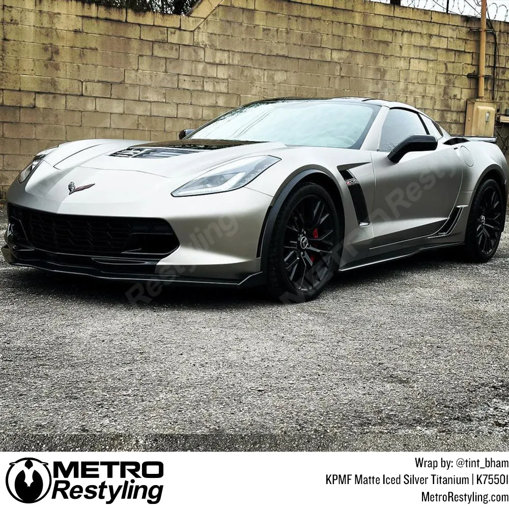 KPMF K75500 Matte Iced Silver Titanium Vinyl Wrap | K75501