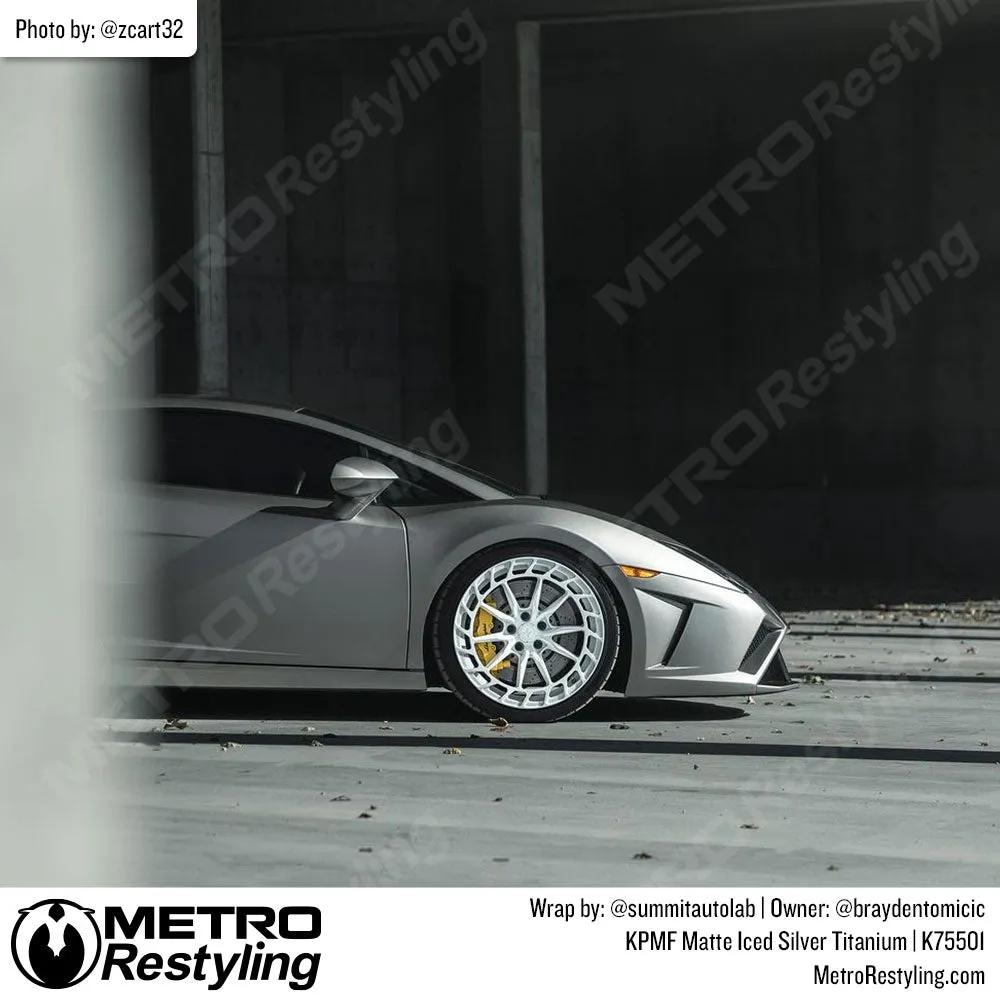 KPMF K75500 Matte Iced Silver Titanium Vinyl Wrap | K75501