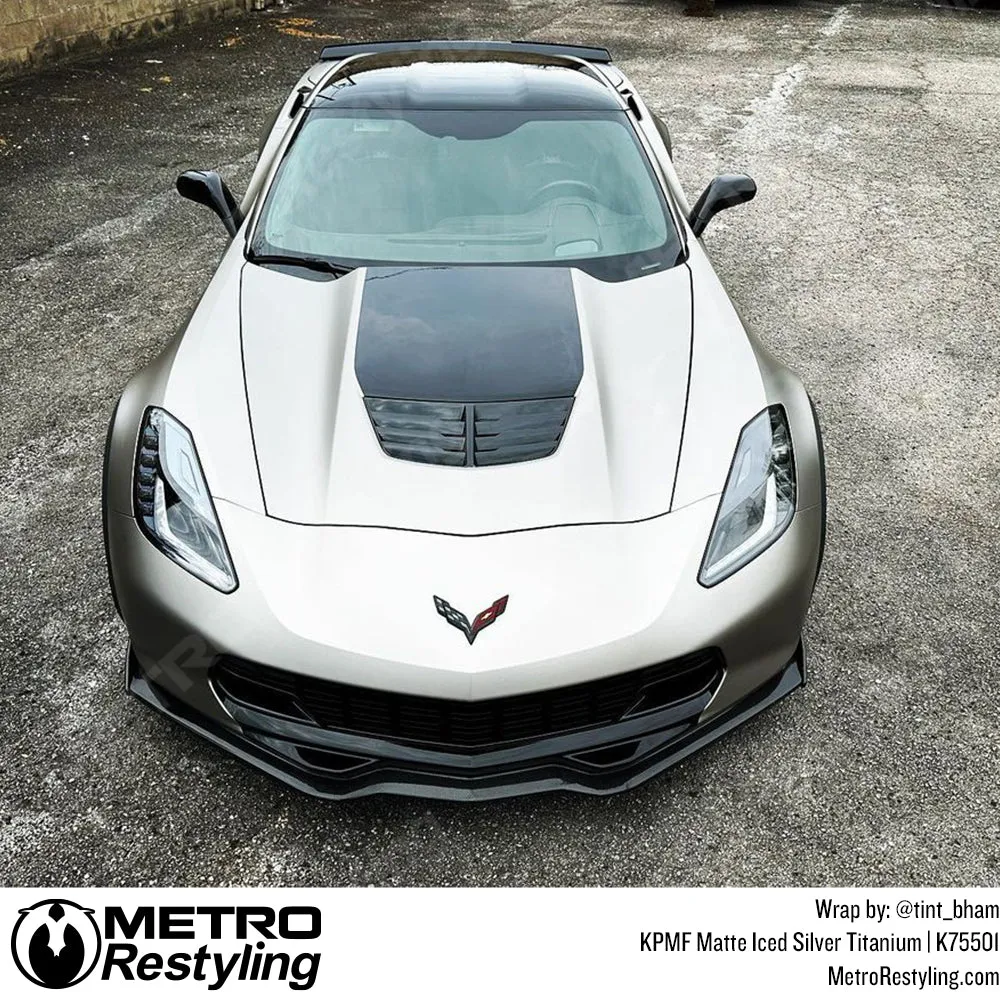KPMF K75500 Matte Iced Silver Titanium Vinyl Wrap | K75501