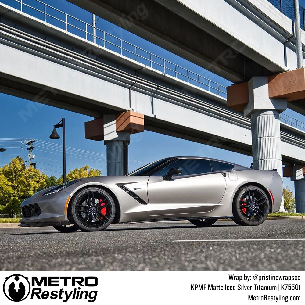 KPMF K75500 Matte Iced Silver Titanium Vinyl Wrap | K75501