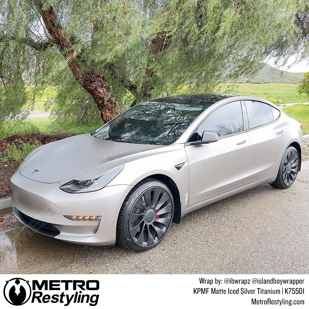 KPMF K75500 Matte Iced Silver Titanium Vinyl Wrap | K75501