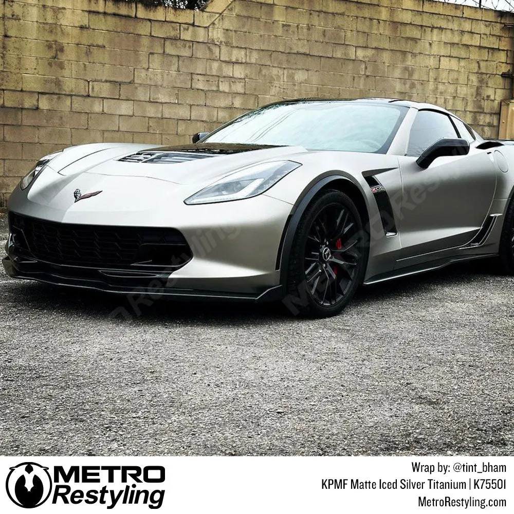 KPMF K75500 Matte Iced Silver Titanium Vinyl Wrap | K75501