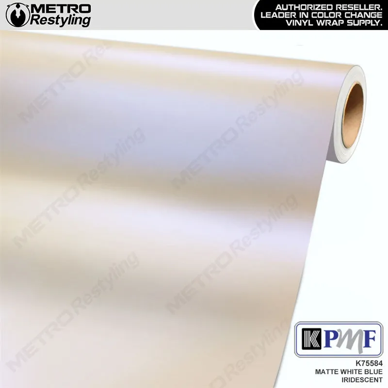 KPMF K75500 Matte White Blue Pearlescent Iridescent Vinyl Wrap | K75584 | BLOWOUT STOCK | (430 sq ft) | 755840