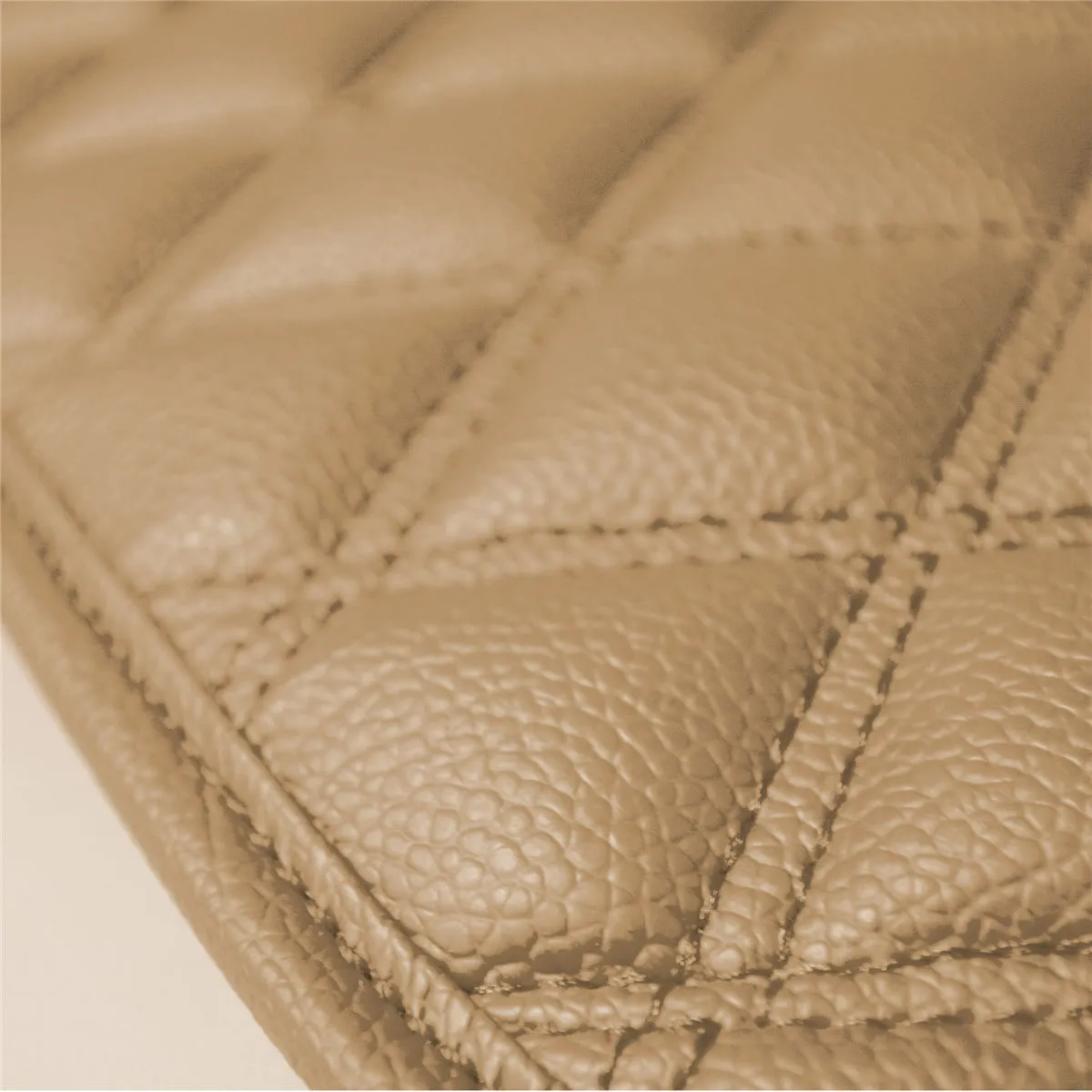 Luxury Universal Liners Heavy Duty Faux Leather Non-Slip Floor Mats Diamond Design - Full Set Beige