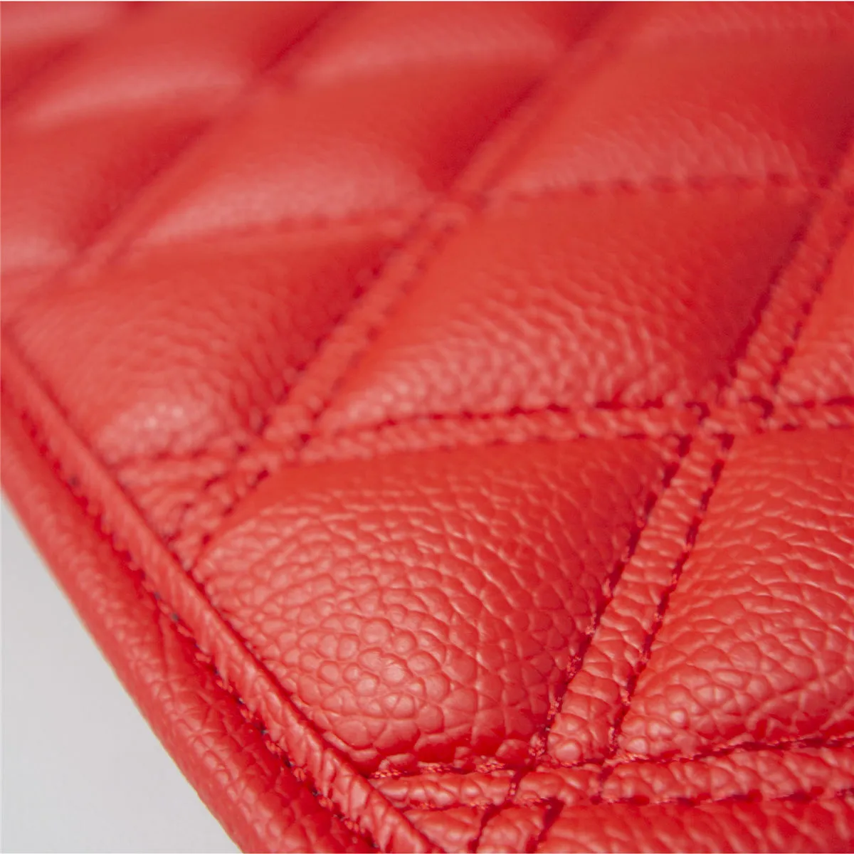 Luxury Universal Liners Heavy Duty Faux Leather Non-Slip Floor Mats Diamond Design - Full Set Red