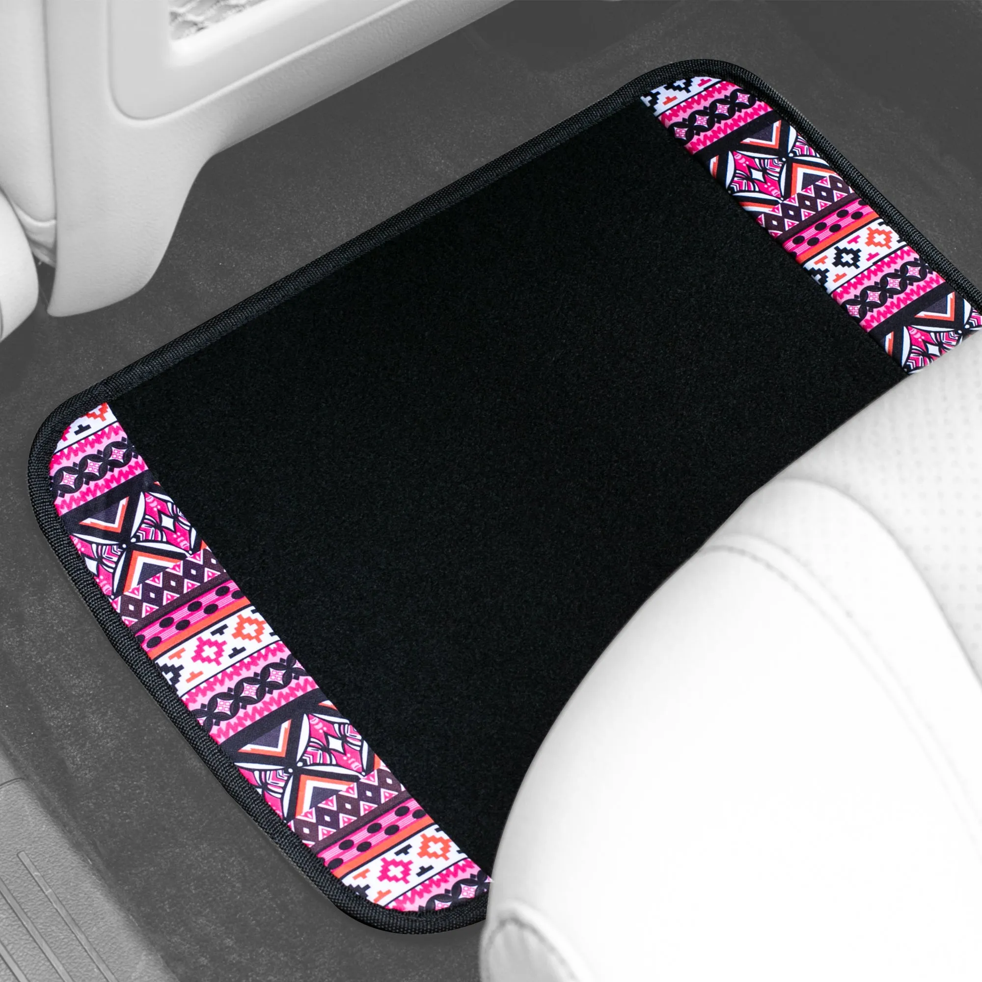 Mesa11 Southwestern Print Non-Slip Carpet Floor Mats - Full Set Pink