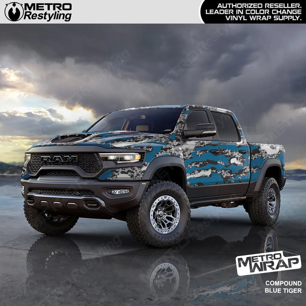 Metro Wrap Compound Blue Tiger Camouflage Vinyl Film
