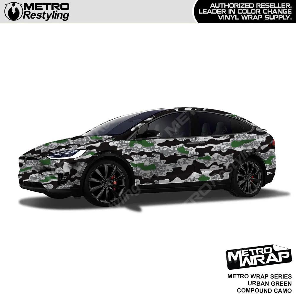 Metro Wrap Compound Green Urban Camouflage Vinyl Film