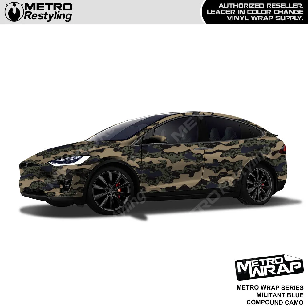 Metro Wrap Compound Militant Blue Camouflage Vinyl Film