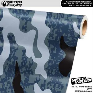 Metro Wrap Compound Navy Camouflage Vinyl Film
