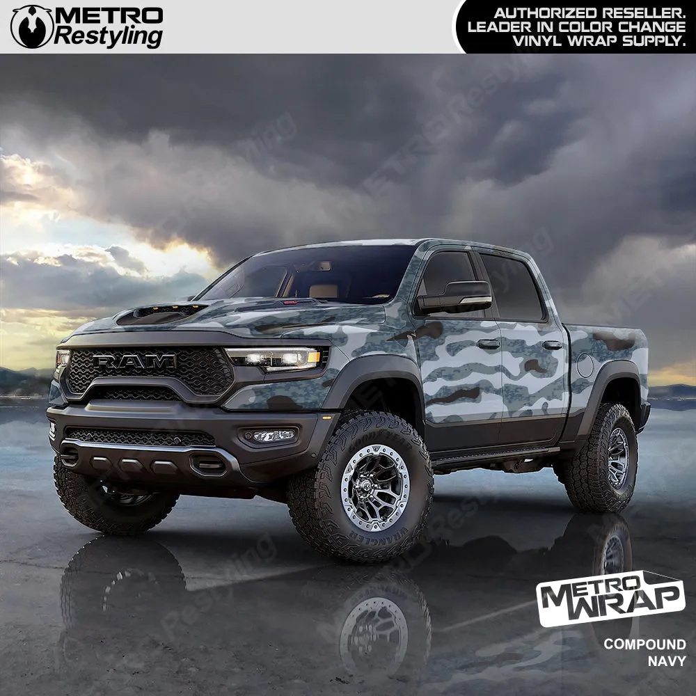 Metro Wrap Compound Navy Camouflage Vinyl Film