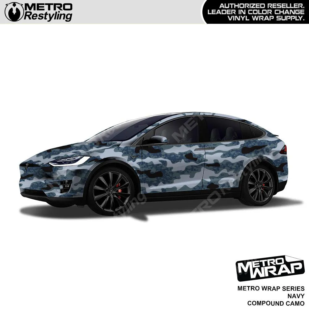 Metro Wrap Compound Navy Camouflage Vinyl Film