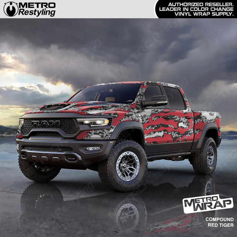 Metro Wrap Compound Red Tiger Camouflage Vinyl Film