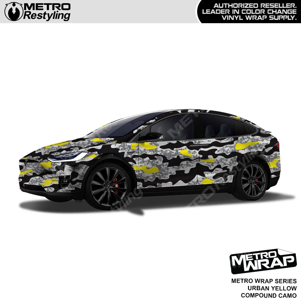 Metro Wrap Compound Yellow Urban Camouflage Vinyl Film