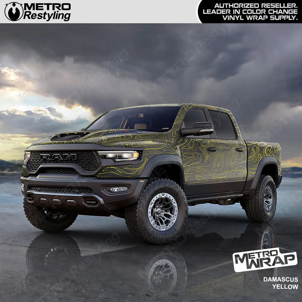 Metro Wrap Damascus Yellow Camouflage Vinyl Film