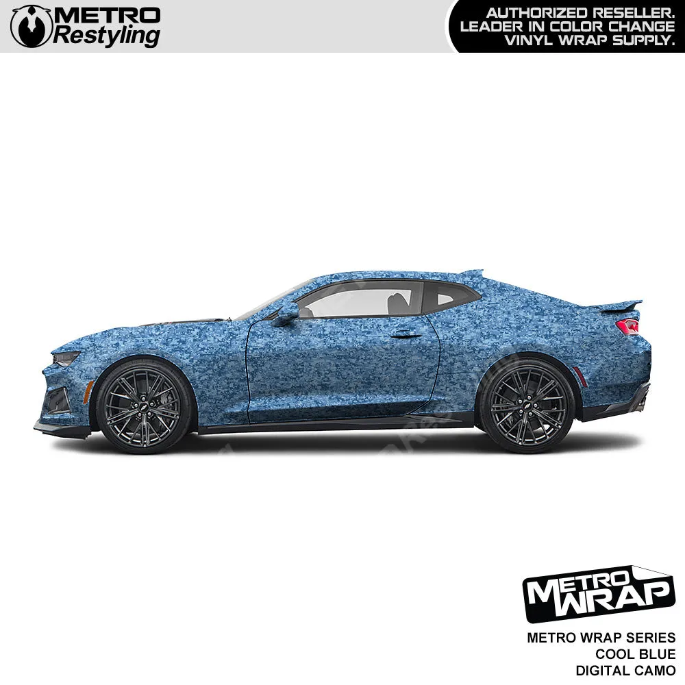 Metro Wrap Digital Cool Blue Camouflage Vinyl Film