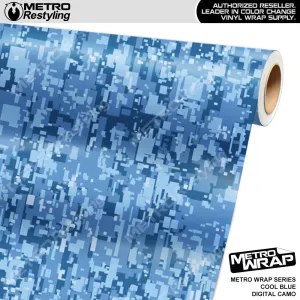Metro Wrap Digital Cool Blue Camouflage Vinyl Film