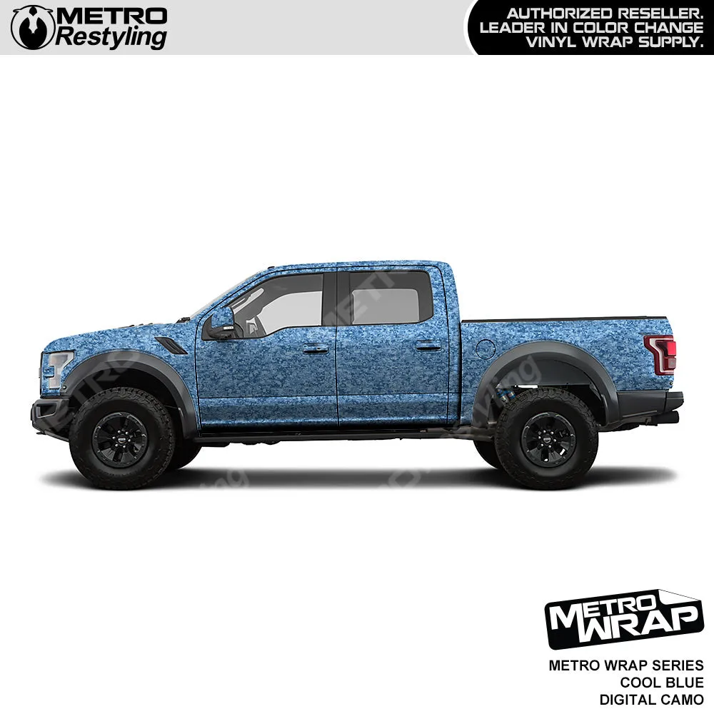 Metro Wrap Digital Cool Blue Camouflage Vinyl Film