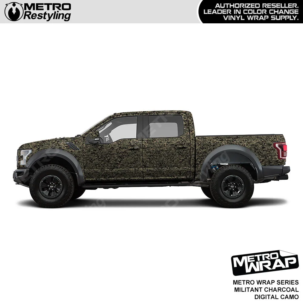 Metro Wrap Digital Militant Charcoal Camouflage Vinyl Film