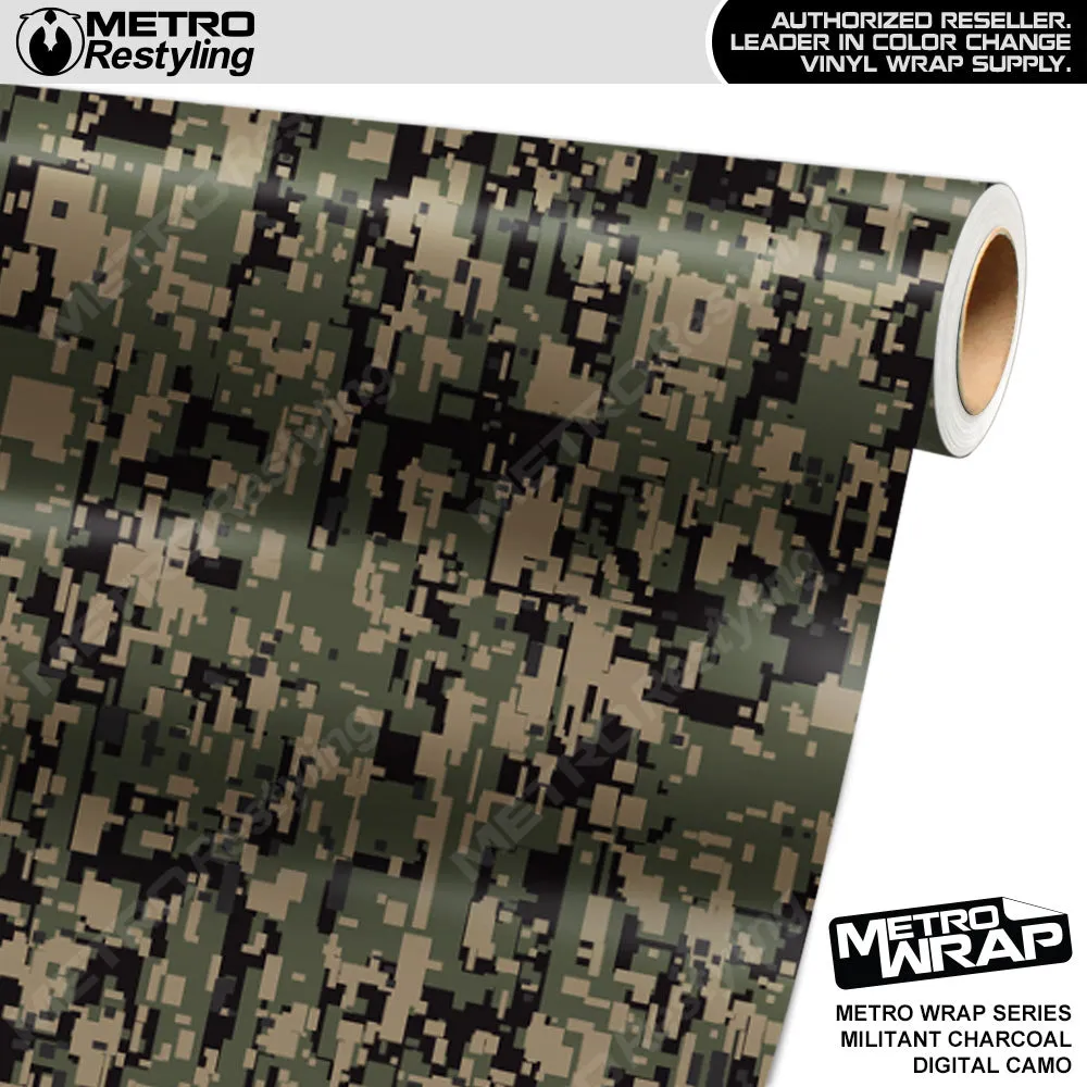 Metro Wrap Digital Militant Charcoal Camouflage Vinyl Film