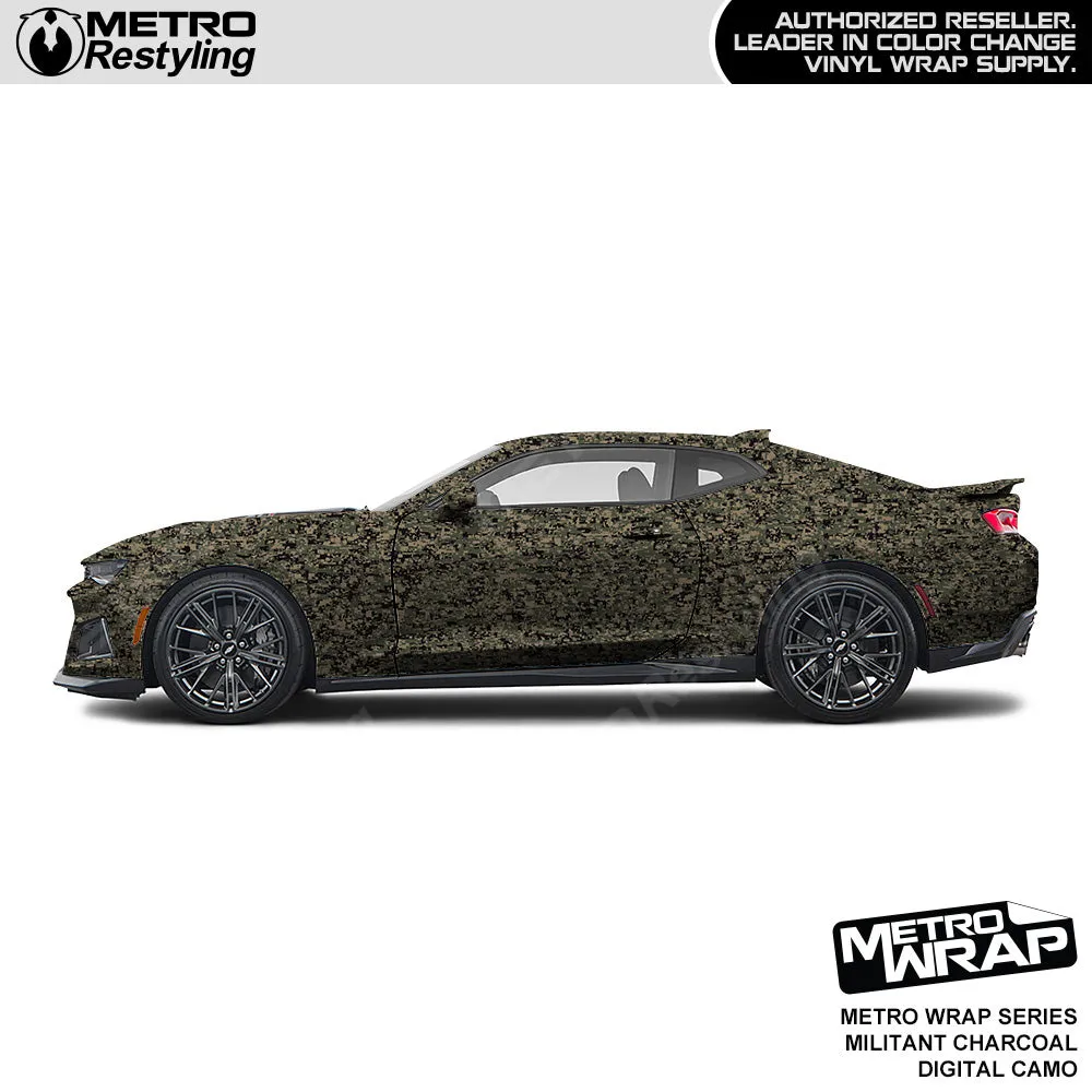 Metro Wrap Digital Militant Charcoal Camouflage Vinyl Film